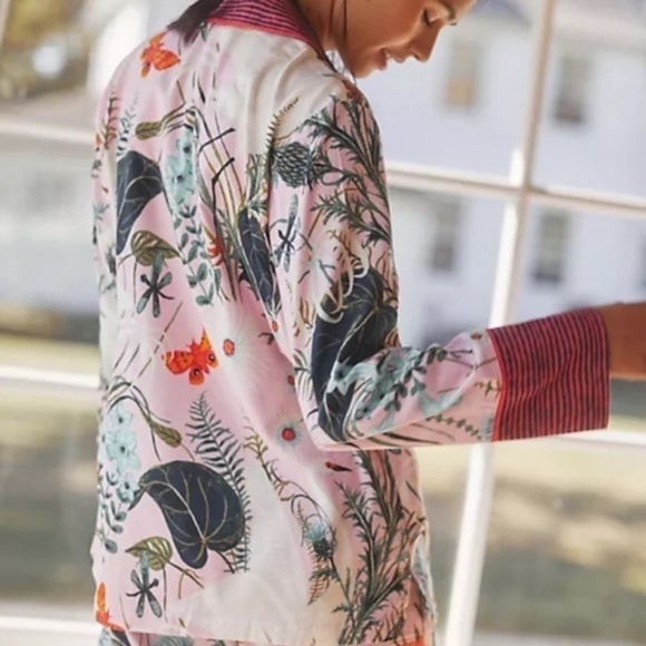 Anthropologie Kelly Louise Judd Botanical Flannel Pajama Set  XXS/PXS - Picture 4 of 4